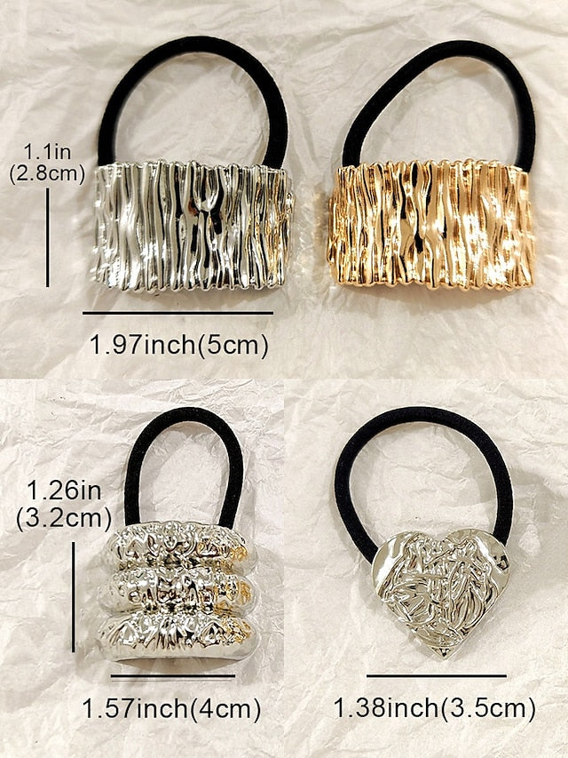 with Hair Tone Gold Scrunchies Band Elastic Women's -