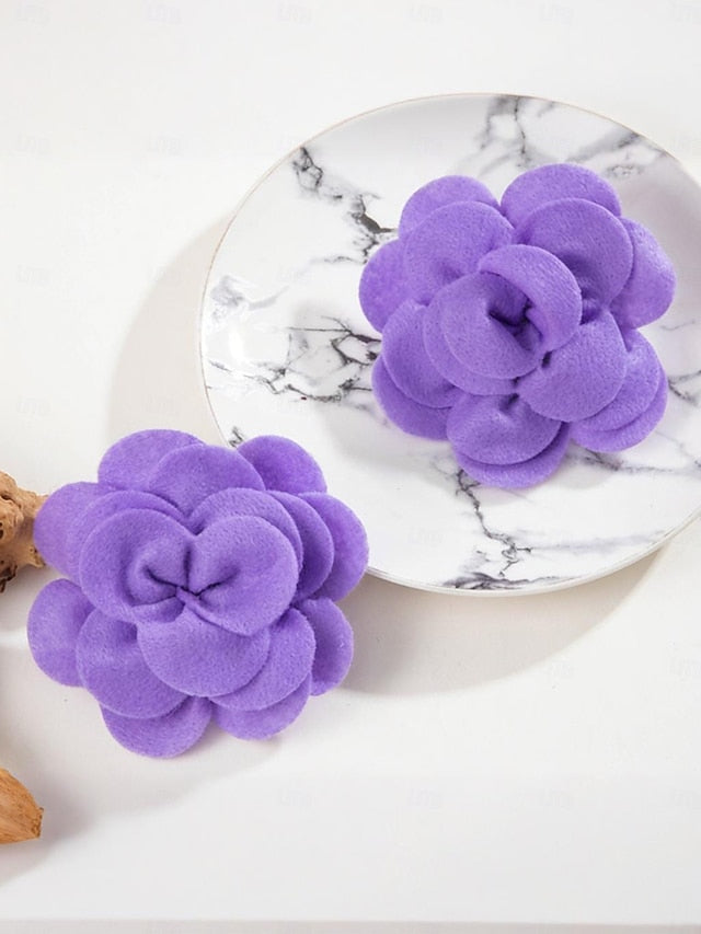 Floral Women's Statement Oversized Drop Flower Earrings -