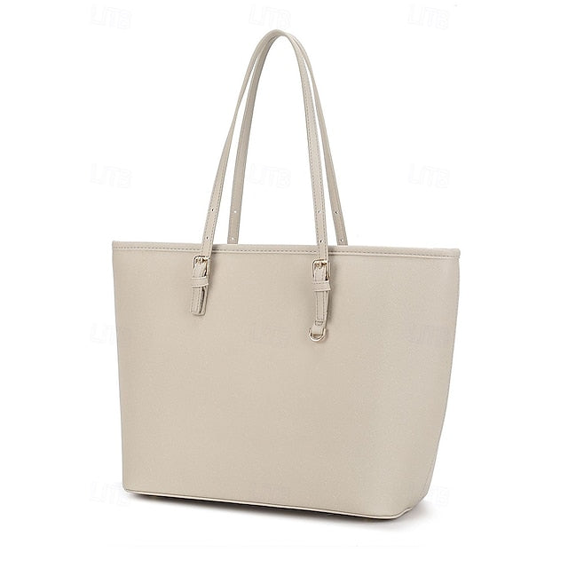 - Women's Faux Tote Brown Bag Leather Classic Large