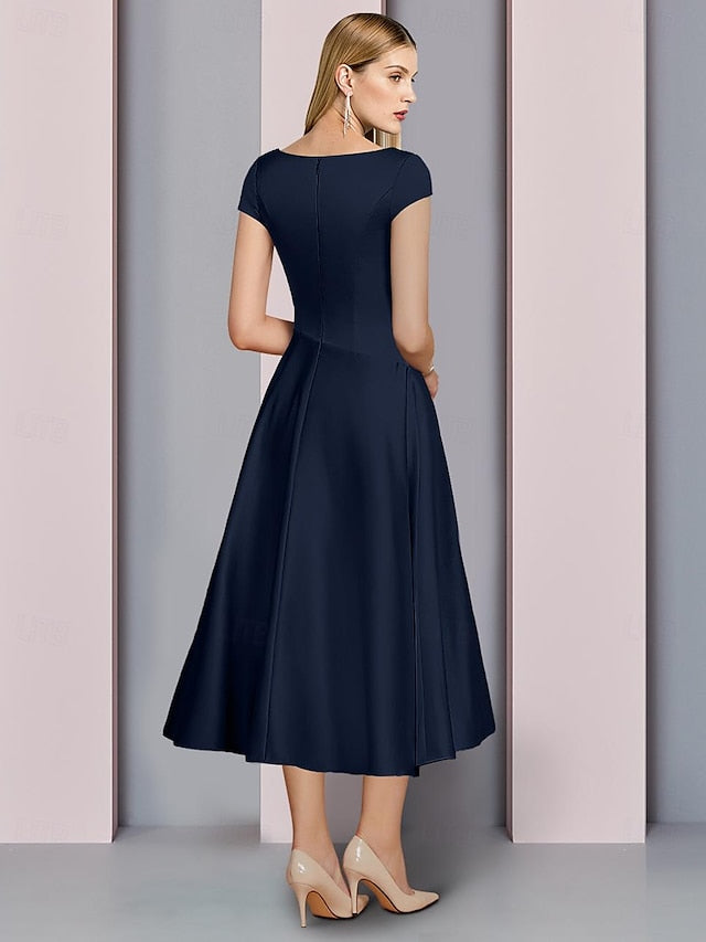 V Dress Guest the A-Line Neck of Bride Elegant Mother Wedding