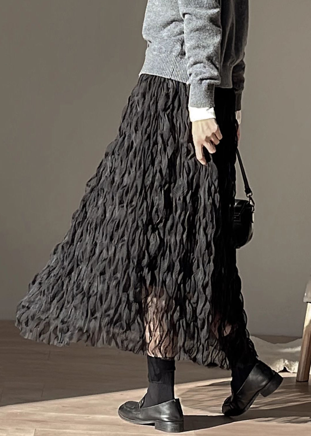 Art Beige Original Design Solide Tüll Röcke Frühling RV015