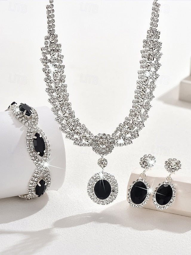 Green Elegant Jewelry Luxury – Necklace Set Crystal Women for