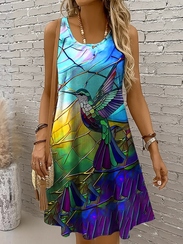 Women's Mini Dress Sundress A Line Dress Tank Dress Off The