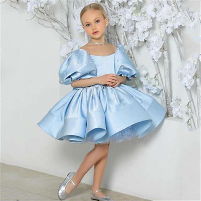 Color Dress Girl Girls' Solid Flower Kids