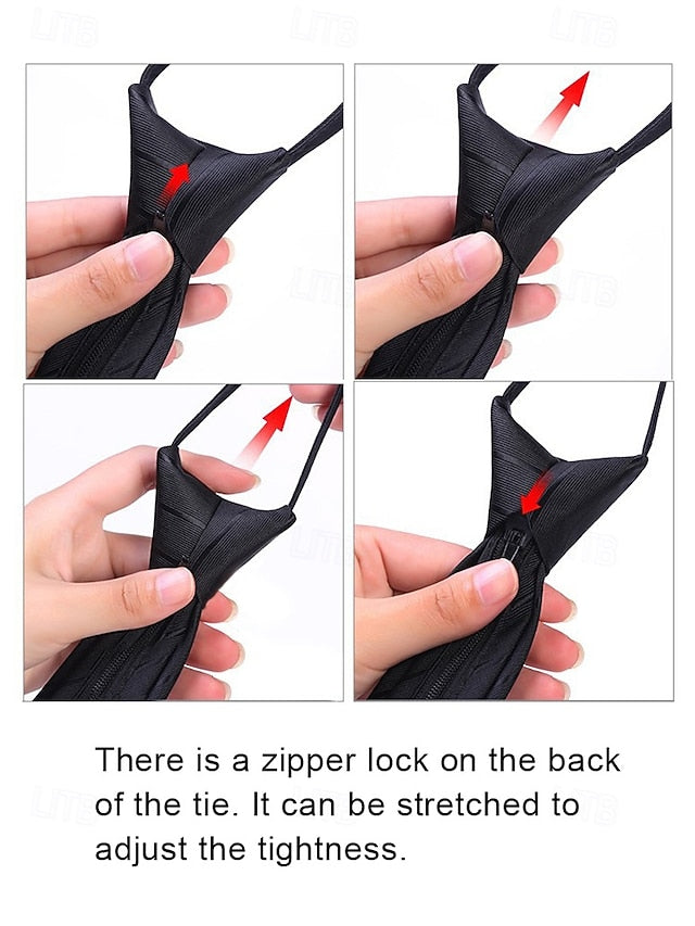 and Stripes Classic Men's Narrow Zip - Ties Pre-Tied