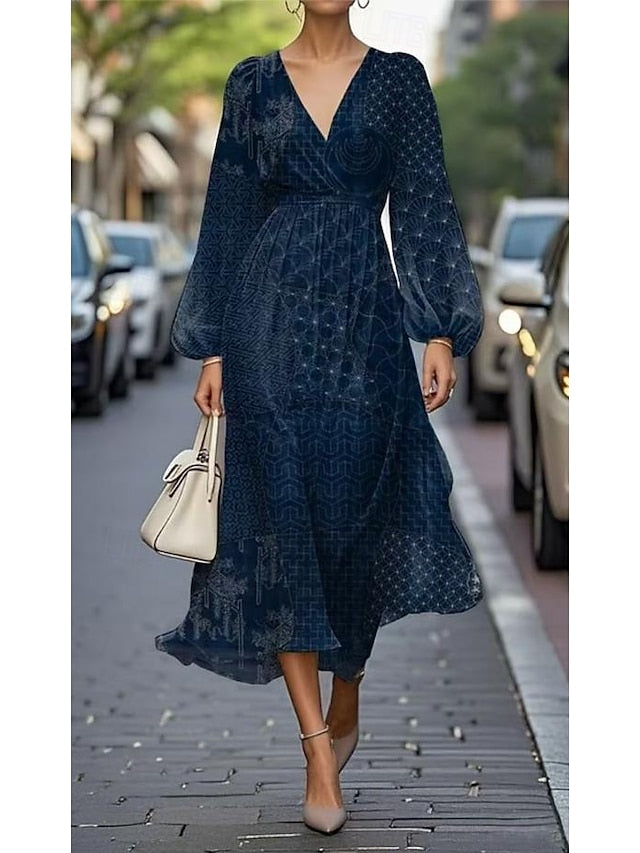 Women's Maxi Dress Pleated Dress Work Dresses Fit And Flare