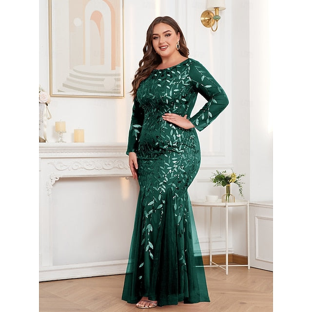 Dress Sparkle Mermaid Formal Trumpet / Floor Evening Gown