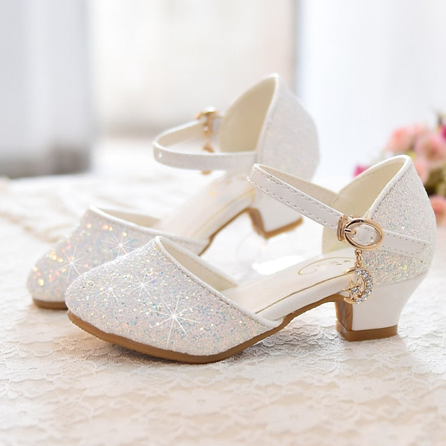 Little Shoes PU Heels Girls' Glitters Princess Party Rubber