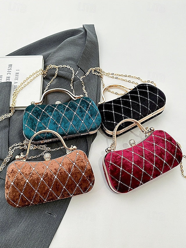 Purse - with Evening Accents Quilted Women's Diamond Velvet