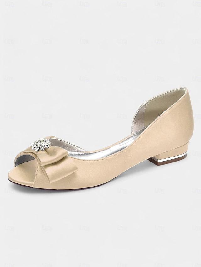 in with sparkling flats a crafted luxurious satin Elegant