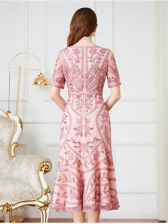 A-Line V of Dress Mother the Party Vintage Bride Elegant