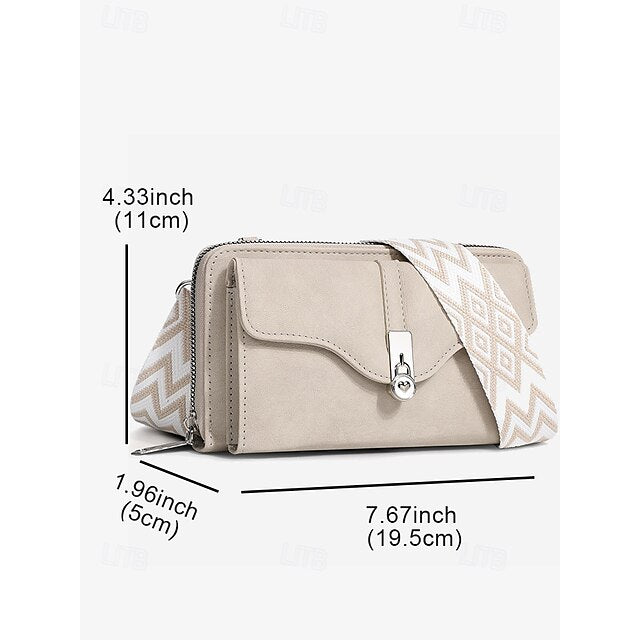 Crossbody Faux Damen Geometrische Tasche Muster mit Leder
