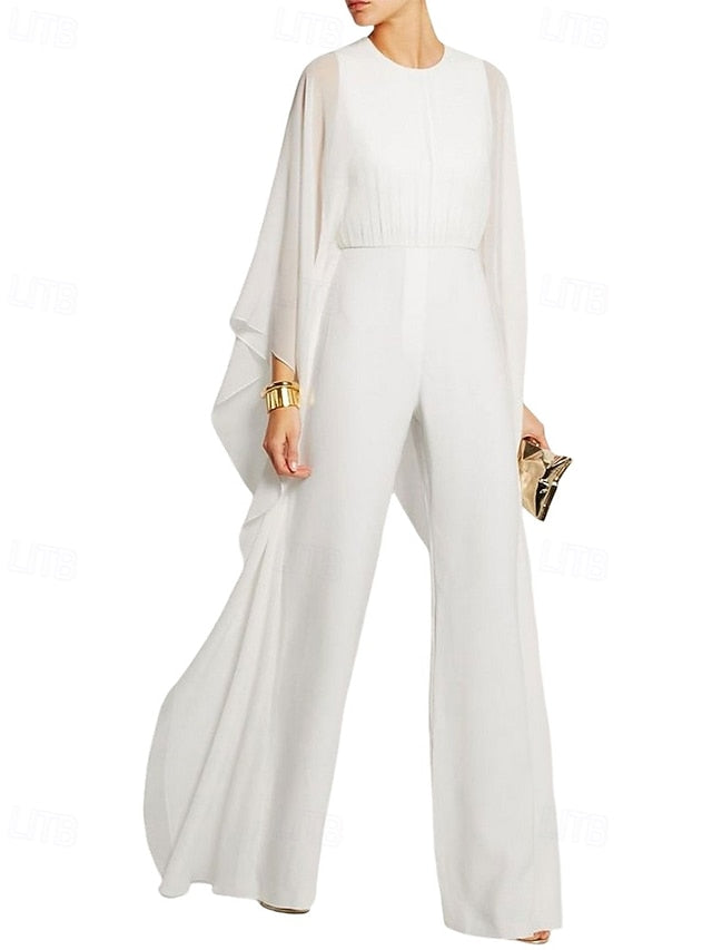 Bride Simple Jumpsuit the of Elegant Cape Dress Mother