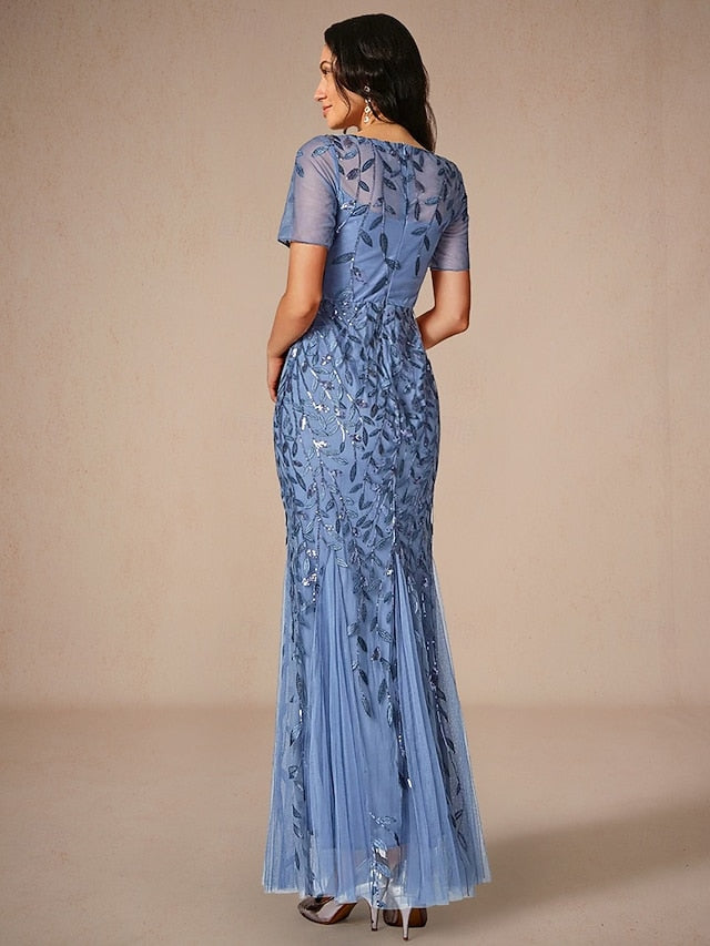 Mermaid Trumpet Floor Length Beaded Eembroidered Wedding Guest