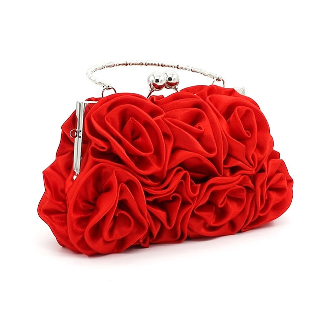 – Elegant Evening Floral Rose Red Vintage Design Bag Clutch
