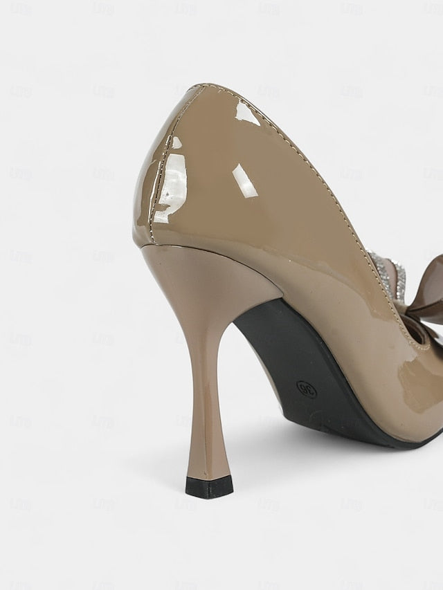 Nude Women's Pointed - Leather Pumps High Heel Toe Patent