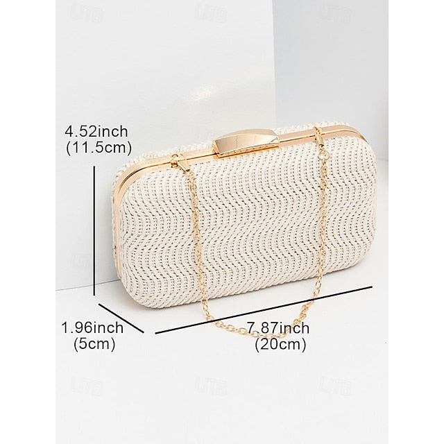 Clutch mit Armband aus Leder für Damen, Abendtasche, PU, Party