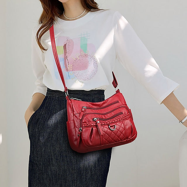 Sac à bandoulière en cuir PU pour femme