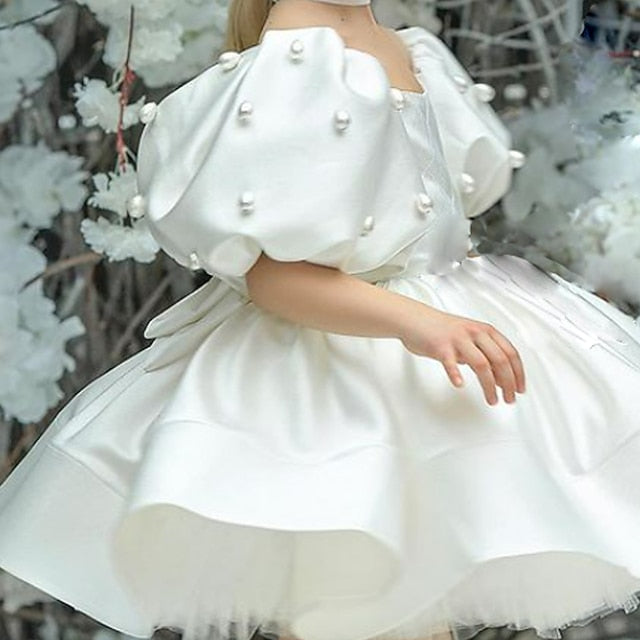 Color Dress Girl Girls' Solid Flower Kids