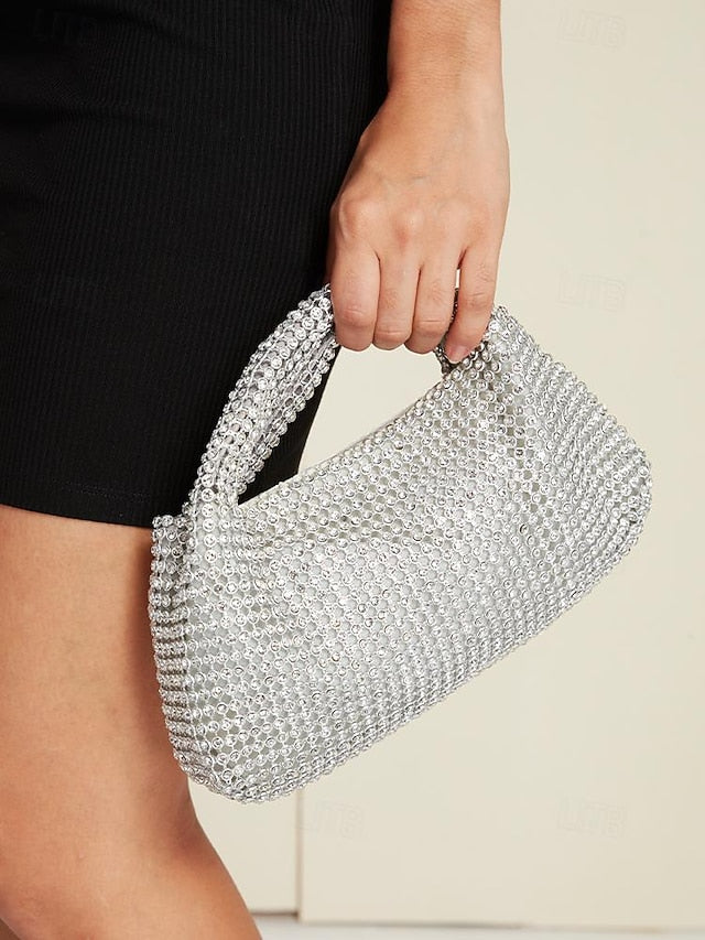 Rhinestone Silver – Sparkling Women's Evening Handbag