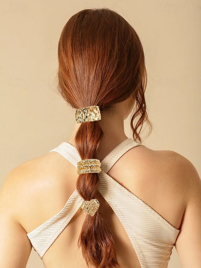 with Hair Tone Gold Scrunchies Band Elastic Women's -