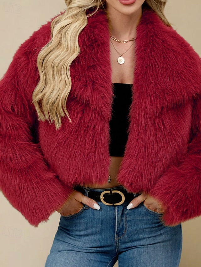 Fur Warm Coat Comfortable Women's Faux Leathers Furs