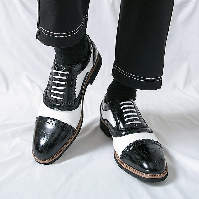 and Brogue Brown Shoes with White Oxford Classic Men's