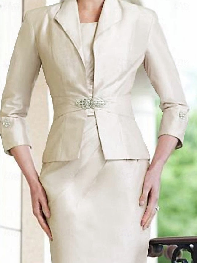 the Sheath Mother Elegant Plus Piece Two Church Dress Bride of