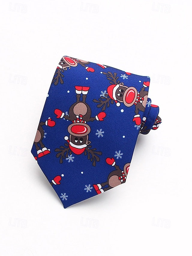 Fun Men's Polyester Tie and Tree Santa Christmas – Silk