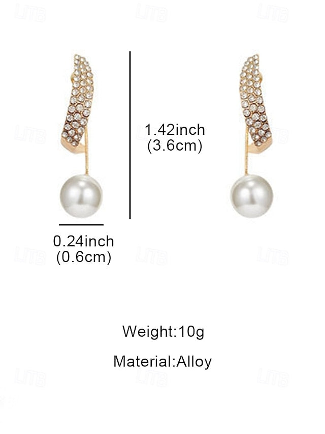 Earrings with – Pearl Gold-Plated Detailing Elegant Crystal