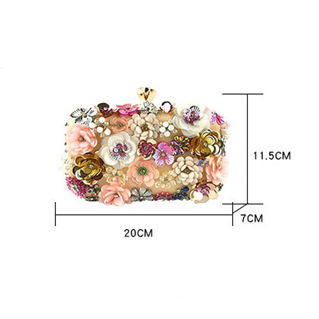 Flower Clutch – Evening Women's Floral Embellished 3D