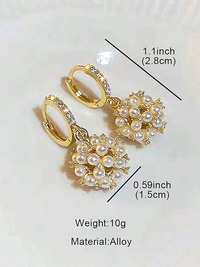 Pearl Gold Imitation Earrings - Plated Women's String