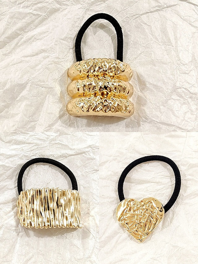 with Hair Tone Gold Scrunchies Band Elastic Women's -