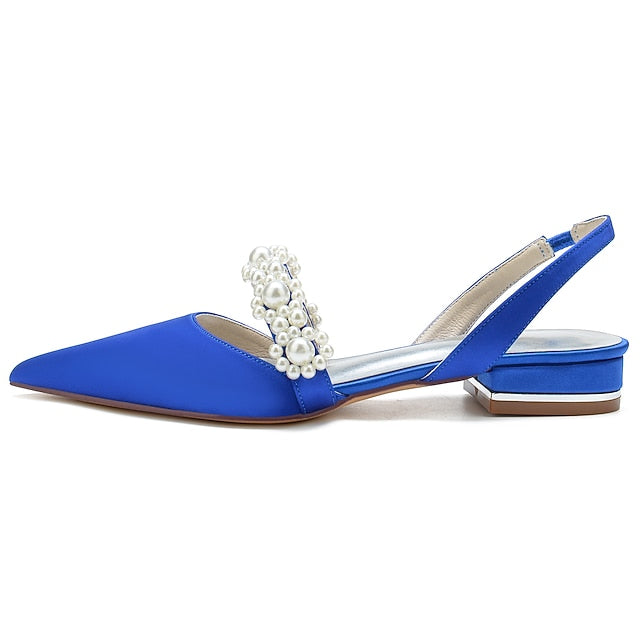 with Pearl White Elegant Satin Women's Shoes Dress