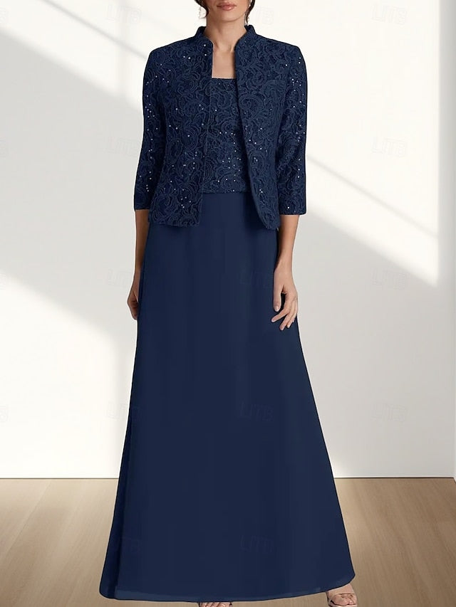 the Bride Wedding Elegant Mother Piece of Dress A-Line Guest Two