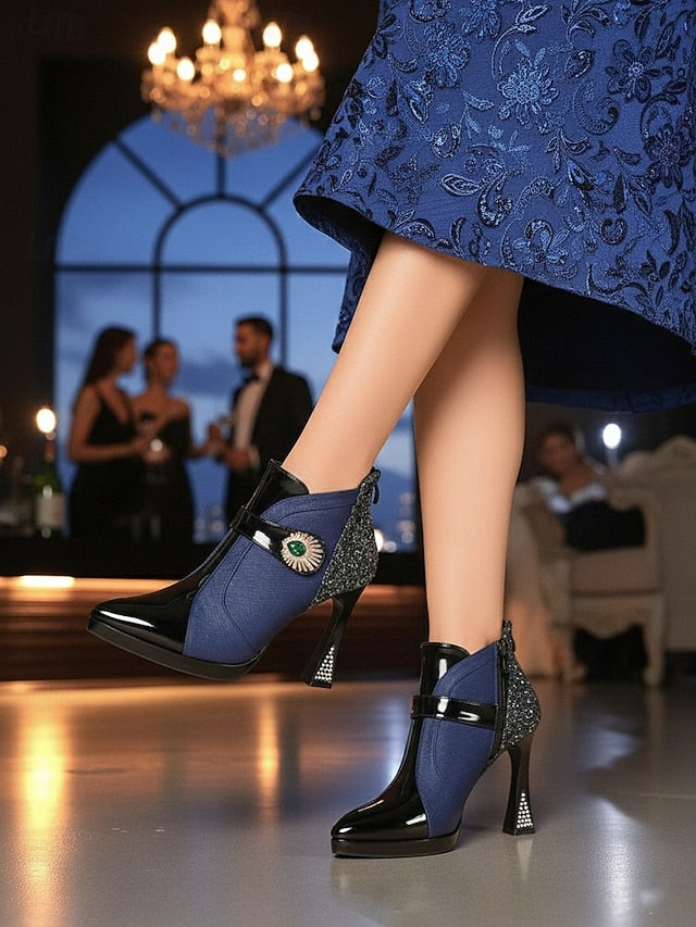 Glitter Women's High Boots Heel Ankle