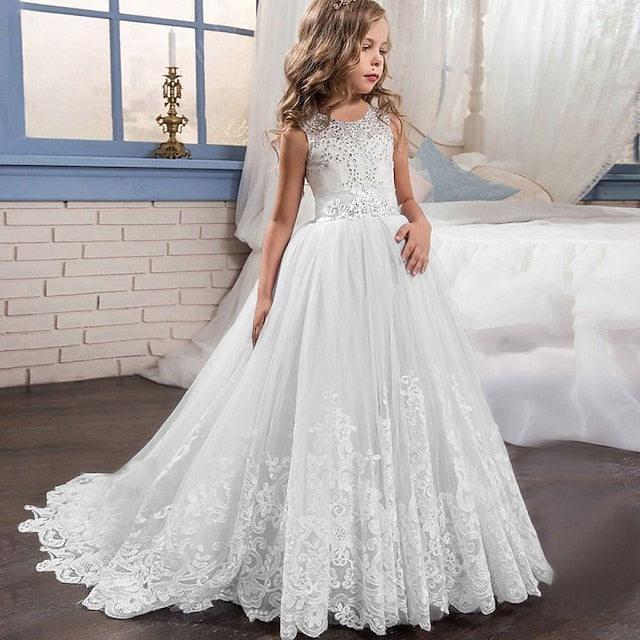 Kids Flower Girl Girls' Sleeveless Dress Wedding