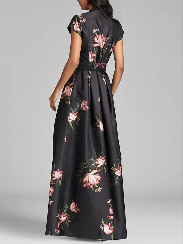 Wedding Dress Split Evening Floor A-Line Gown Formal High Guest