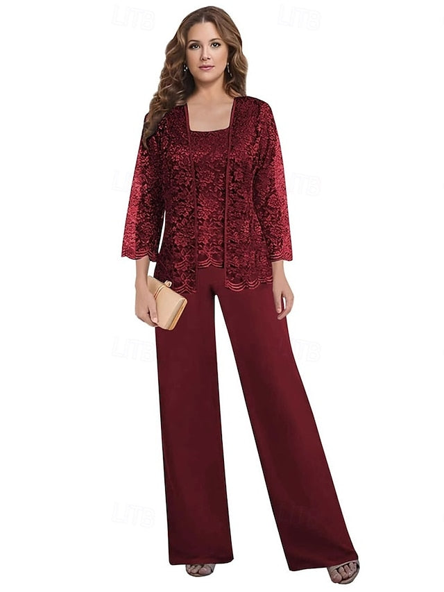 Mother Dress of Wedding Guest Square Pantsuit Elegant the Bride