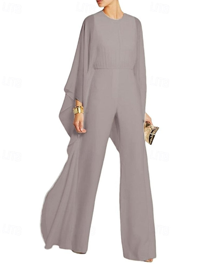 Bride Simple Jumpsuit the of Elegant Cape Dress Mother