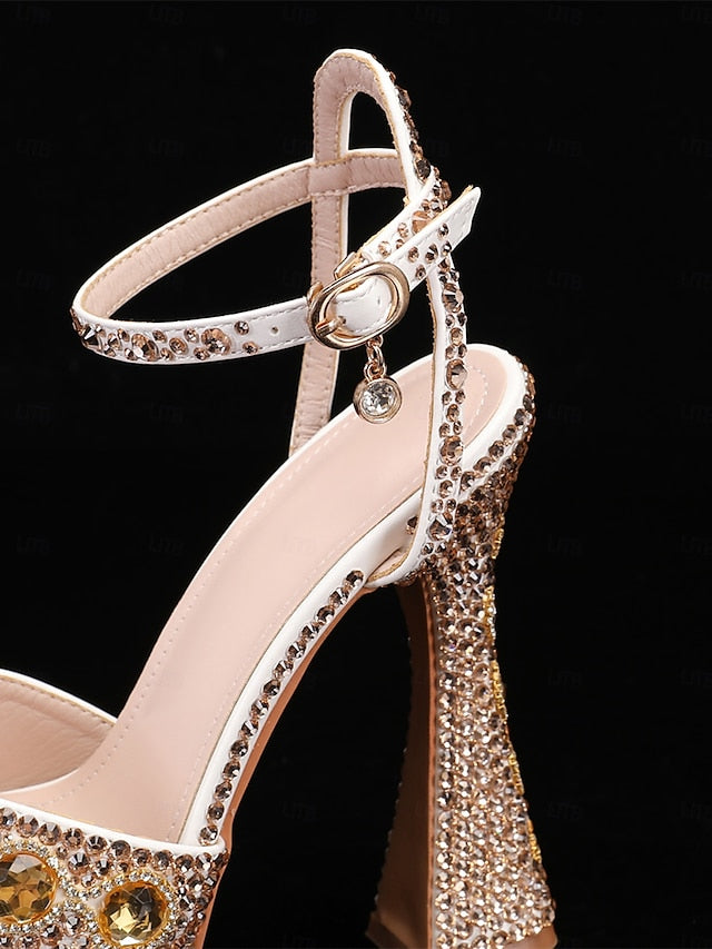 Women's Crystal-Embellished with Platform Sandals Glamorous