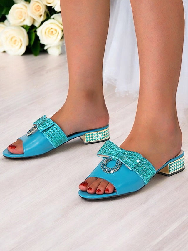 Flat Bow with Sandals Matching – Rhinestone Gold Clutch