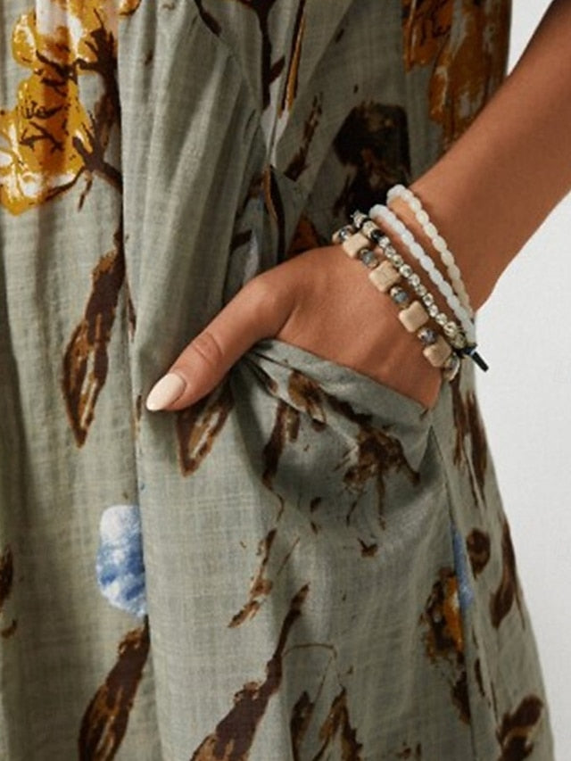 Women's Long Dress Maxi Dress Cotton Blend Casual Dress