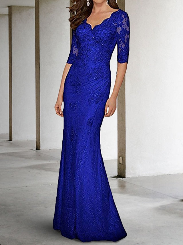 V Sexy Dress Mermaid of Guest Plus Size Mother the Wedding Bride