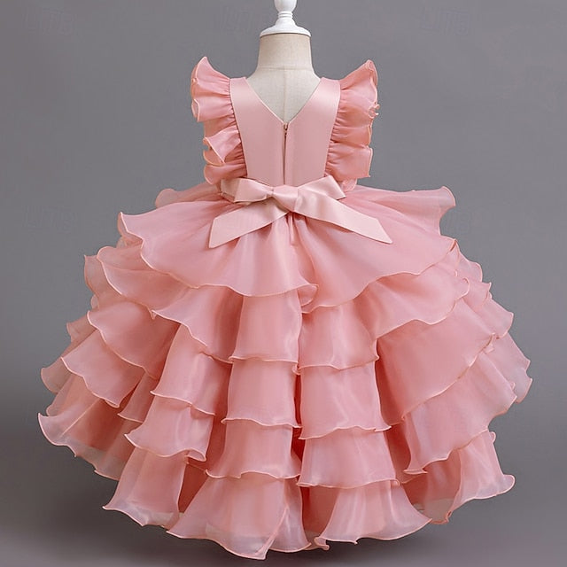 Kids Asymmetrical Girls' Dress Party Floral
