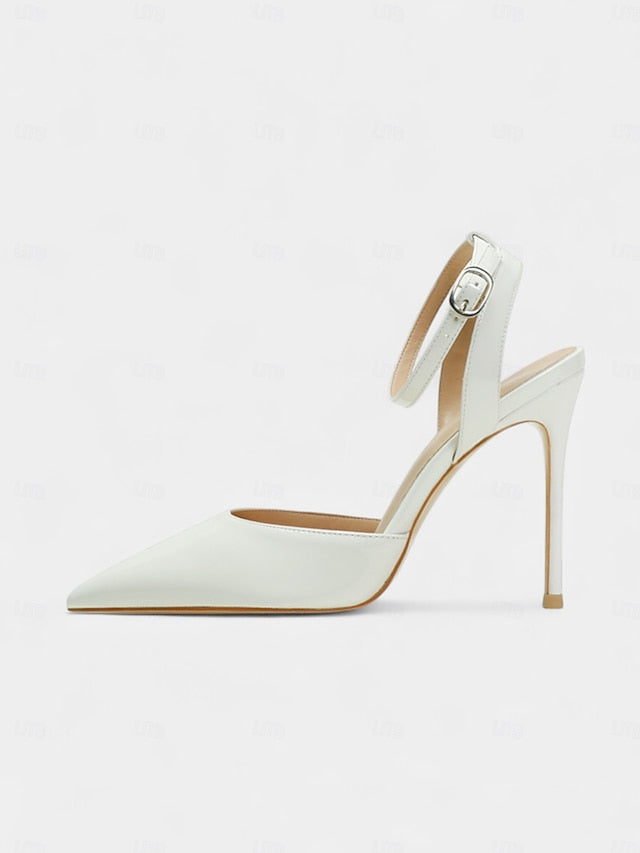 Stiletto Heels - Slingback Patent Nude Leather Women's