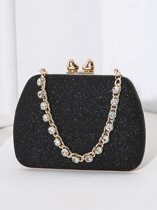 with Clutch Sage Rhinestone Green Evening Glitter Women's