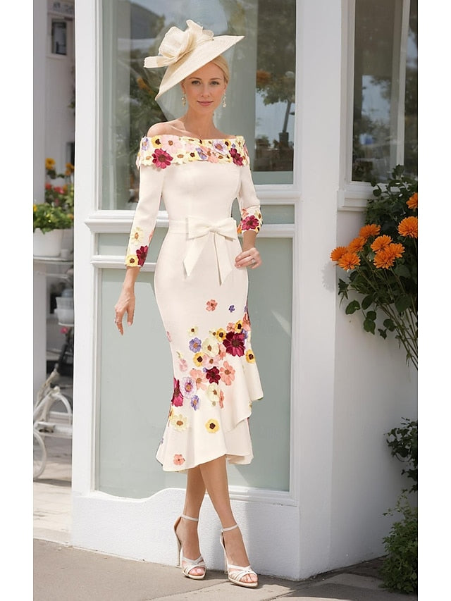 the Dress Bride Sheath Mother Shoulder of Elegant Formal Off