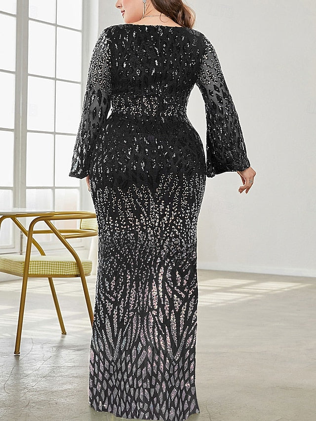 Dress Curve Elegant Mother Size Party Bride of Plus V the