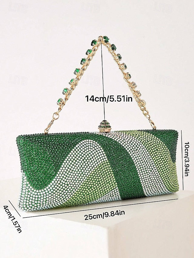 Women's Bag Clutch with Strap Evening Crystal Chain